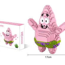 HC магические блоки милый аниме Патрик звезда Строительные кирпичи 3D аукцион фигурка губка микро блоки детские игрушки подарки для девочек 9008