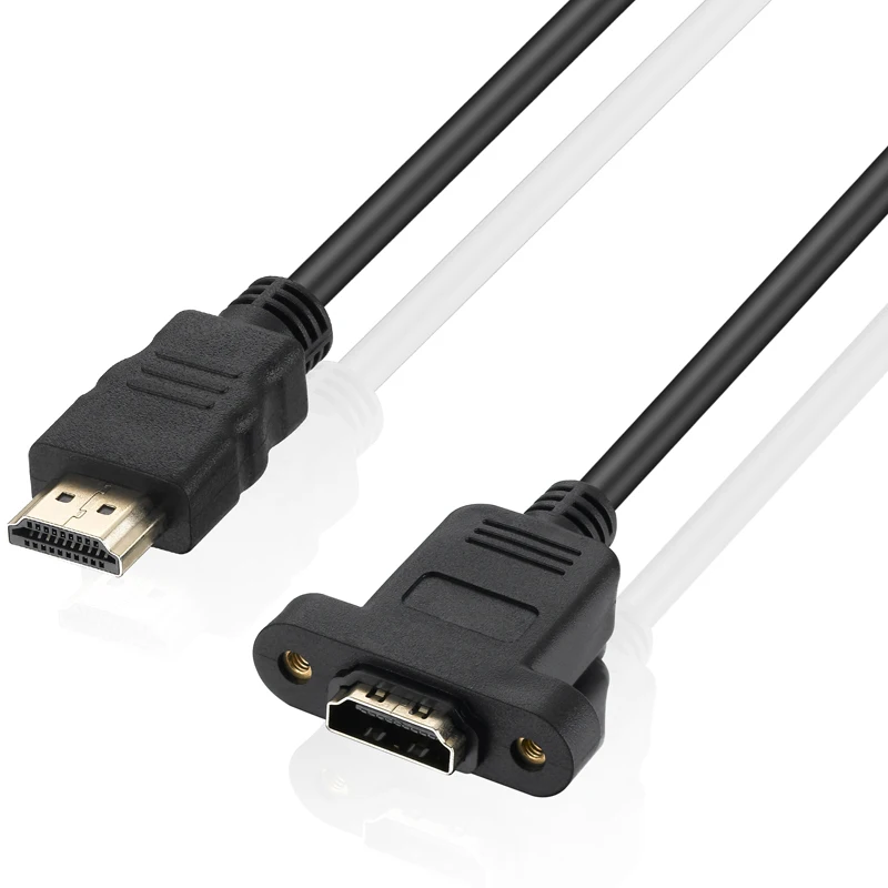 Позолоченный HDMI кабель-удлинитель для мужчин и женщин с винтовым креплением на панель V1.4 1080P для psp HDTV 30 см 50 см 1 м 1,5 м