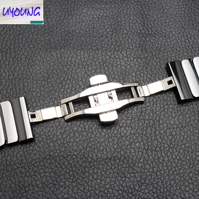 UYONG fit Apple iwatch1 2 керамические часы с 38 мм 42 мм модный браслет черный белый