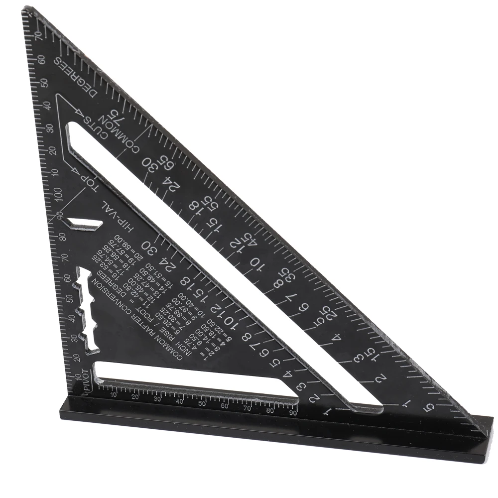 Meterk алюминиевый сплав линейки треугольники измерения угла инструменты 90 градусов 45 градусов набор квадратных 7 в черный метрический квадратный линейка