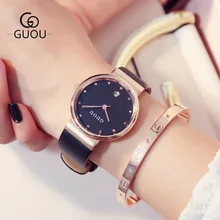 GUOU 2018 New Brand Elegant ladies watches fashion Watch Women waterproof Clock Female Leather Quartz Wrist Watch Montre Femme GUOU 2018 New Brand Elegant ladies watches fashion Watch Women waterproof Clock Female Leather Quartz Wrist Watch Montre Femme