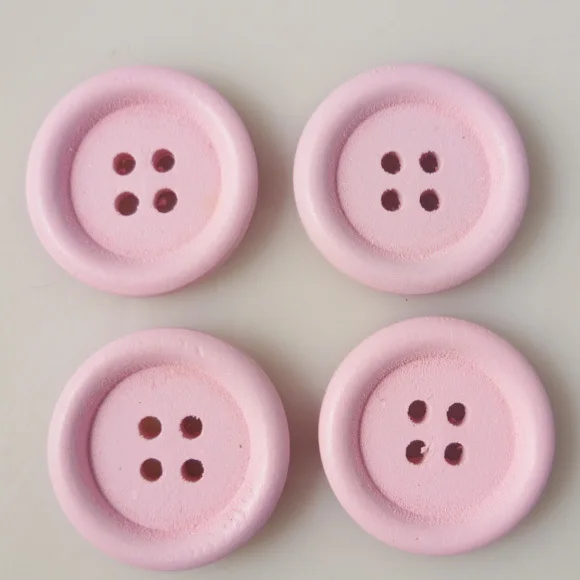 

50PCS 20MM painting pink wooden buttons coat boots sewing clothes accessories MCB-147