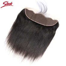 Sleek бразильские прямые волосы 13x4/360 Кружева Фронтальная застежка с волосами младенца Человеческие волосы Remy для наращивания, человеческие волосы натуральный Цвет Часть Кружева Закрытие