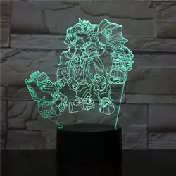 Игра Overwatch Hero Reinhardt Wilhelm рисунок светодиодный ночник для ребенка подарок декор для детских комнат стол 3d лампа прикроватная