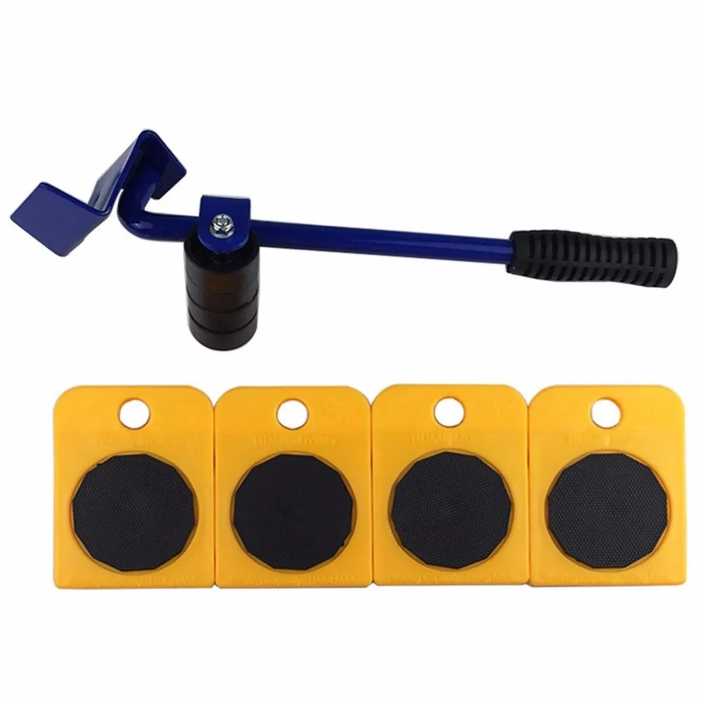 

5pcs Furniture Transport Hand Tool Set Furniture Lifter Heavy Mover Rollers 4 Wheeled Corner Movers + 1 Wheeled Lifter
