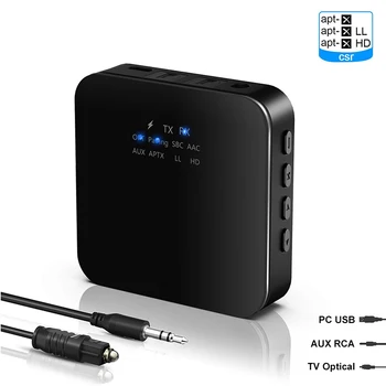 

USB Wireless bluetooth 5.0 Transmitter Receiver Adapter 3.5mm Stereo Audio Music Adapter +USB Charging Cable 3.5mm Audio Cable
