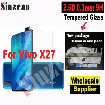 

Sinzean 100pcs For Vivo X27 PRO 2.5D Ultra Thin Tempered Glass Transparent Screen Protector Film in New paper package
