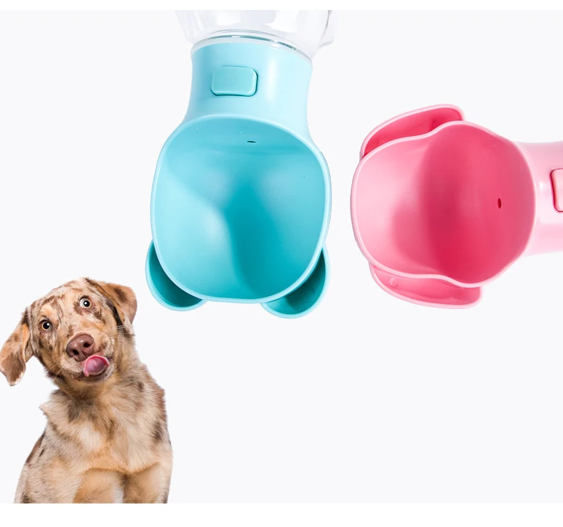 Pet Dog Cat Water Bottle Portable Travel Cups Lovely Cartoon Outdoor Feeder Water Drinking Bowl 550ML ABS Plastic Pet Supplies (5)