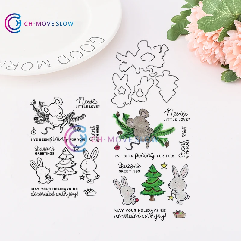 

CH CHRISTMAS PINE CRITTERS Metal Cutting Dies Embossing Scrapbooking Stencil Craft Cut Dies For DIY Card Crafts Handmade
