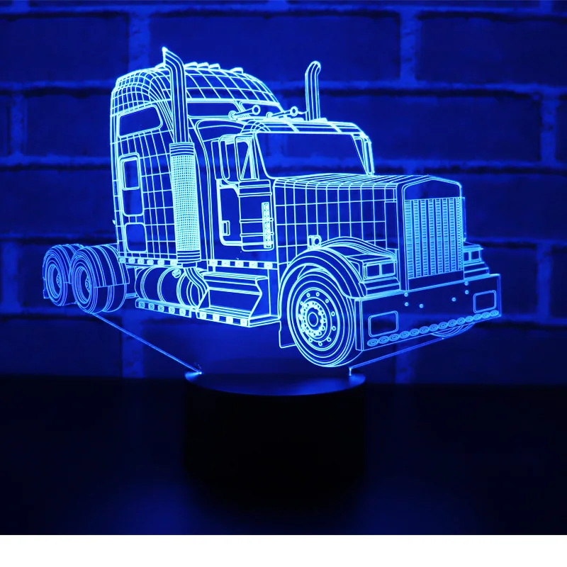7 цветов Изменение большой грузовик ночник 3D автомобиль Led спальня настольная