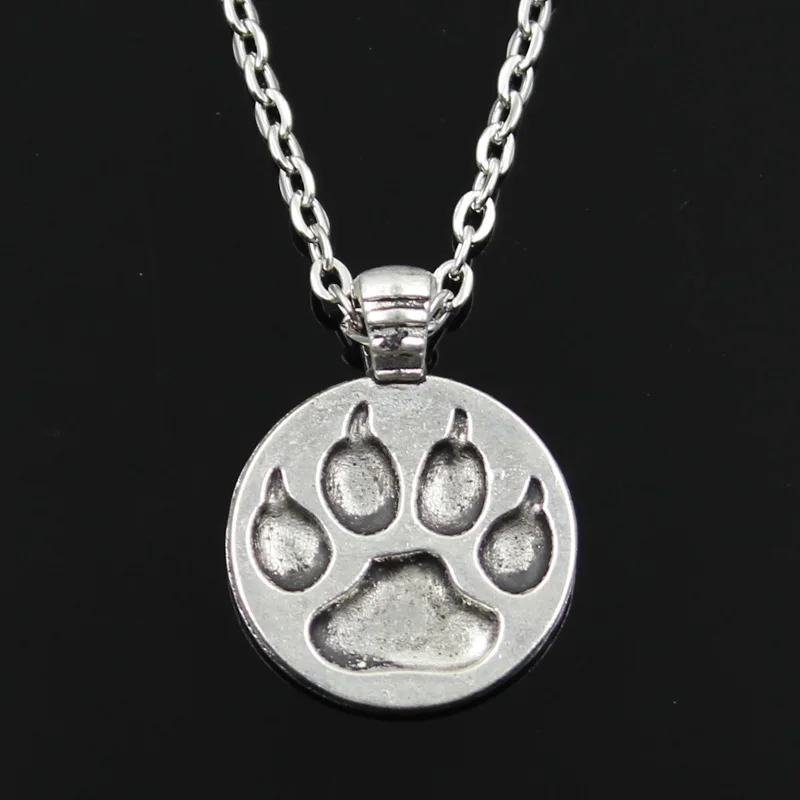 

new fashion bear paw Pendants round cross chain short long Mens Womens silver necklace Jewelry Gift