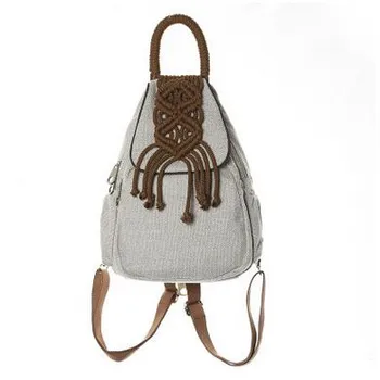 

Fashion Criss-cross appliques Shopping backpacks!Nice Bohemian Canvas Women Zipper&Hasp backruck Versatile Small Solid backrack