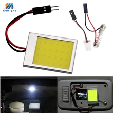 YM E-Bright 10 шт. 24 SMD COB 24 светодиодный 12 В DC автомобильные панельные лампы с T10+ фестон-адаптер белая алюминиевая рама 240 люмен светодиодный лампы