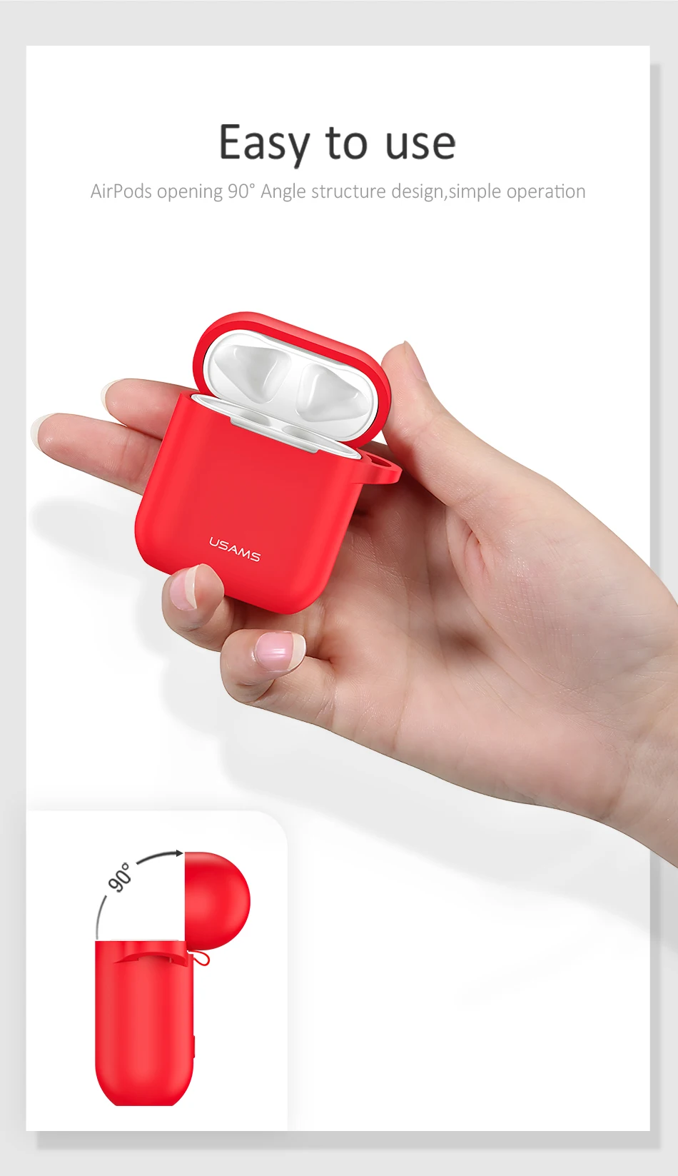 USAMS чехол для наушников для AirPods силиконовый защитный чехол для наушников светящийся беспроводной Bluetooth чехол для наушников для Apple Airpods