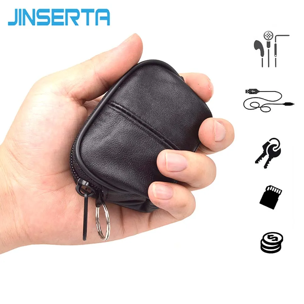 

JINSERTA Leather Case In Ear Earphone Bag Box Headphones Portable Case Headphone Accessories Headset Keys Storage Bag