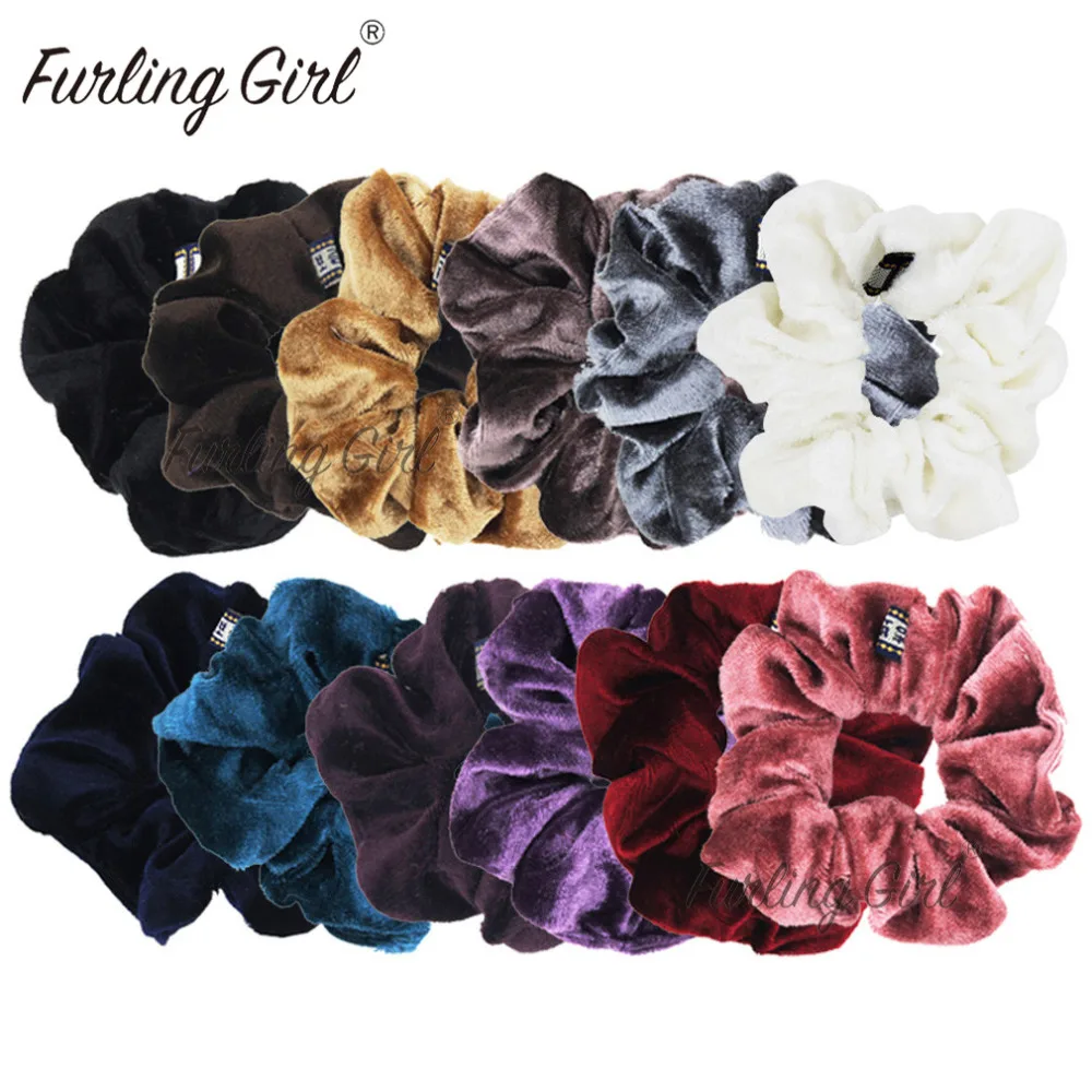 

Furling Girl 1PC Velvet Hair Scrunchies Elastic Hair Bands Ties Ponytail Holder Girl Women Fashion Hair Accessories