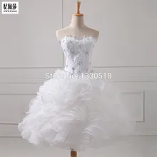 2016 neue Ankunft Schatz Organza A-Line Party Kleider Mit Perlen Rüschen Sleeveless Cocktailkleider