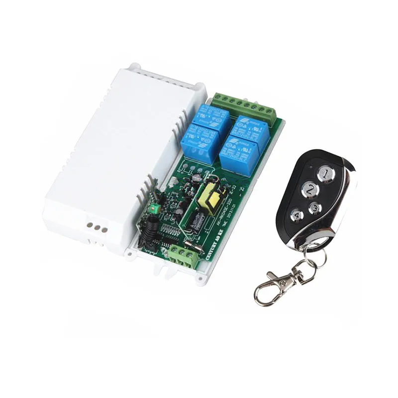 

AC 85-265V 110V 220V 4CH 10A Radio Controller RF Wireless Push Remote Control Switch 315 433 MHz Transmitter +Receiver