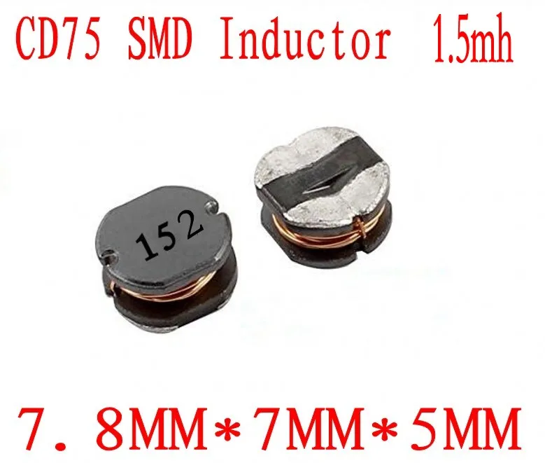 1000 шт./лот силовой индуктор SMD CD75 152 мгн 7 8 чипа * 7*5 мм|Индукторы| |
