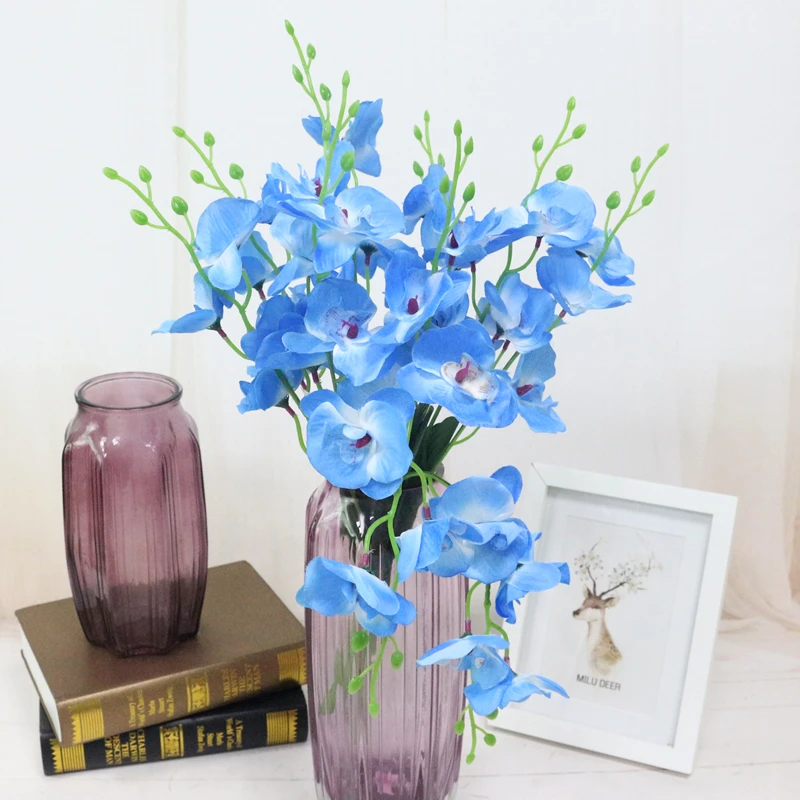 JAROWN Artificial 5 Branch Phalaenopsis Simulation Silk Orchid Fake Flowers Wedding Decorations Home Office Desktop Decor (22)