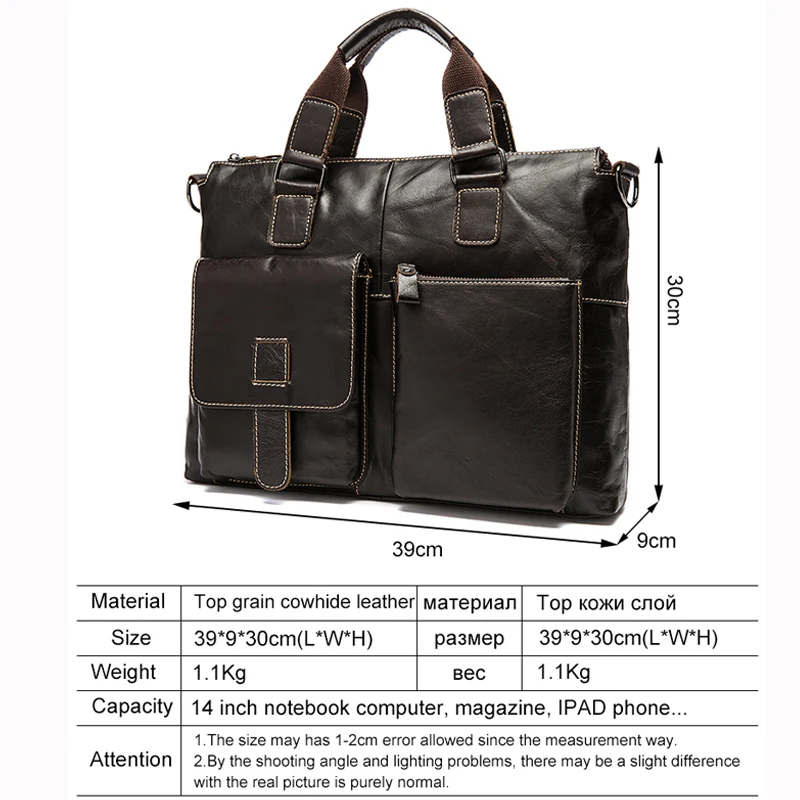WESTAL business men laptop briefcases bag men's genuine leather bag for 14 laptop male briefcases document bags men leather 260