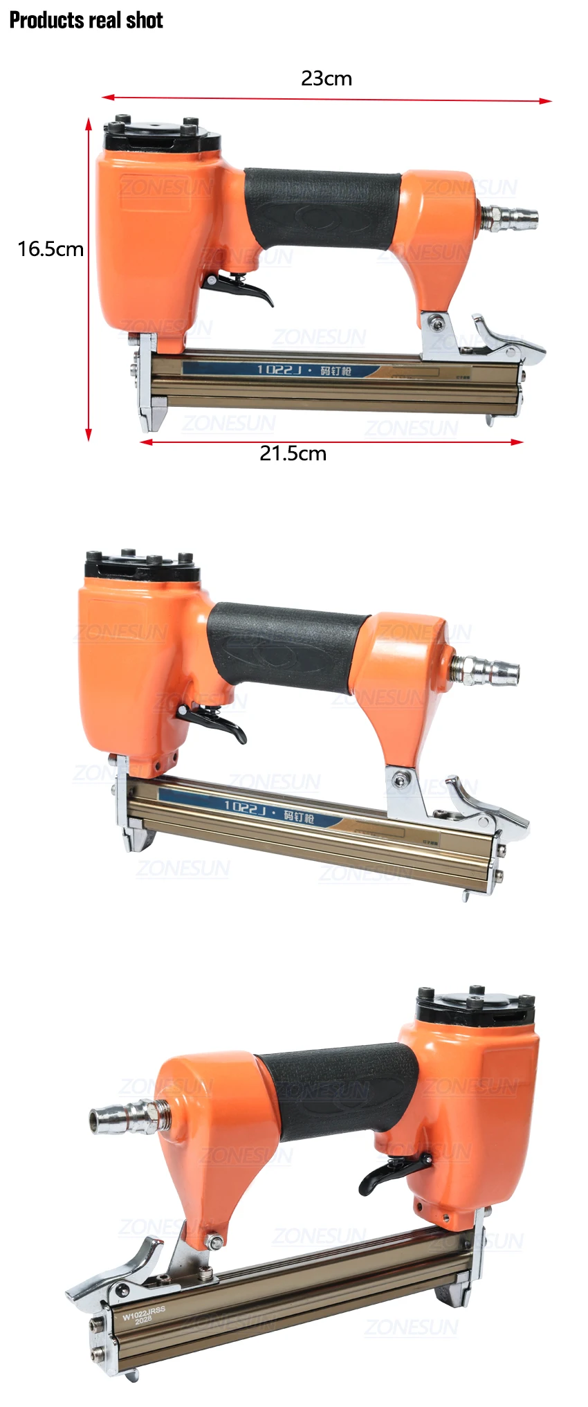 ZONESUN ZS-1022 пневматический штапельный пистолет воздушный Брэд дверные гвозди пистолет мебель деревянный диван деревянный Рабочий воздушный степлер