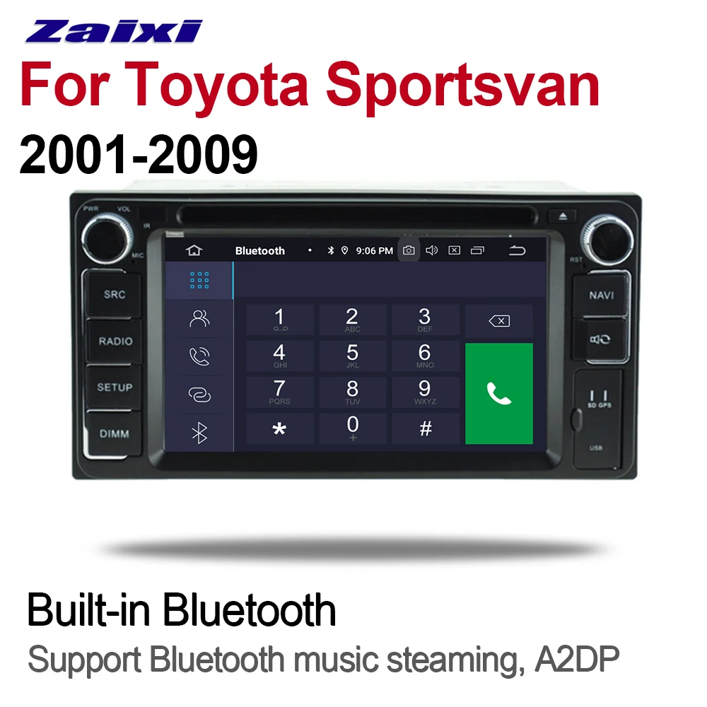 Clearance ZaiXi For Toyota Sportsvan 2001~2009 2 DIN Car Android 9 GPS Naviation Multimedia system Bluetooth Radio Amplifier WIFI HD 1