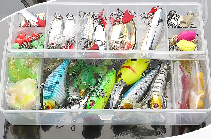 Fishing Lure MinnowPopperWobbler Spoon Metal Lure Soft Bait Fishing Lure Kit Isca Artificial Mixed ColorStyleWeight (4)