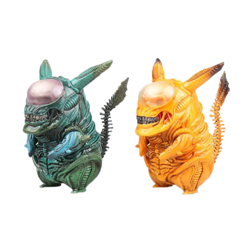 

8.5cm Cool Alien Pikachu Skull Cosplay Cartoon Nendroid Yellow Monster Funny PVC Action Figure Collection Model Doll Toys Gift