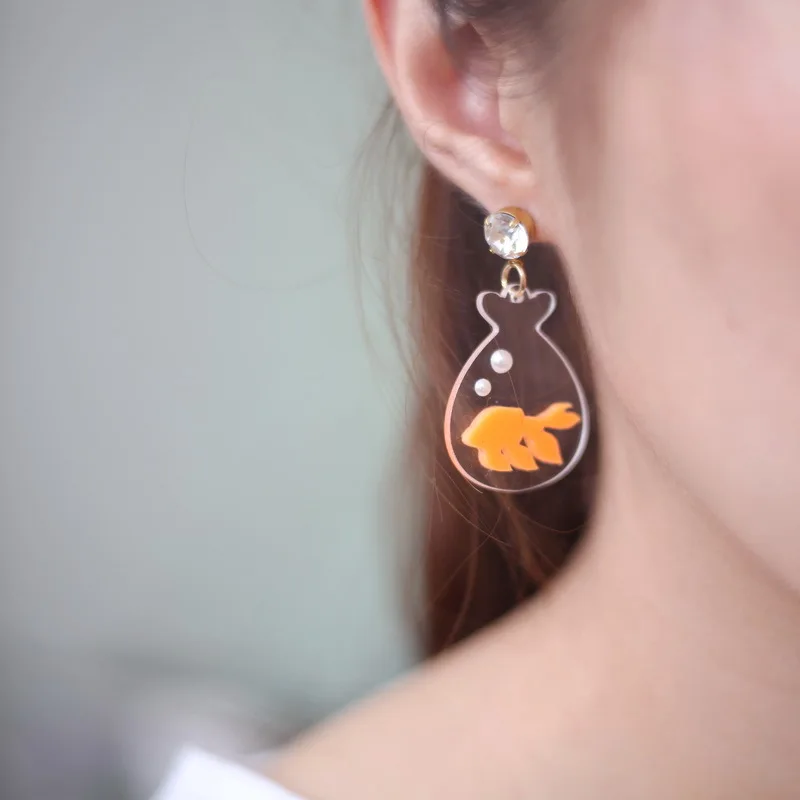 Серьги Золотые Рыбки Купить
