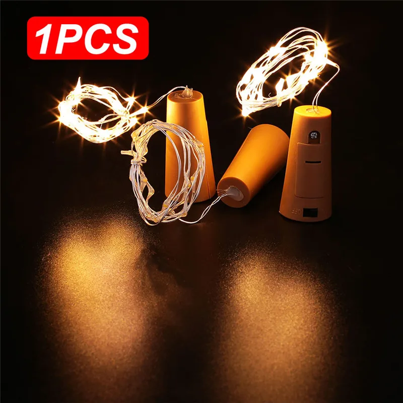 

20LEDs Cork Shaped LED String Light Copper Wire String Holiday Outdoor Fairy Lights For Christmas Party Wedding Decoration