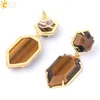 CSJA Polygons-pendientes de tuerca de cristal para mujer, Color dorado, largo, pendiente de piedra Natural, cuarzo blanco púrpura, ónix negro, joyería F780 ► Foto 3/6