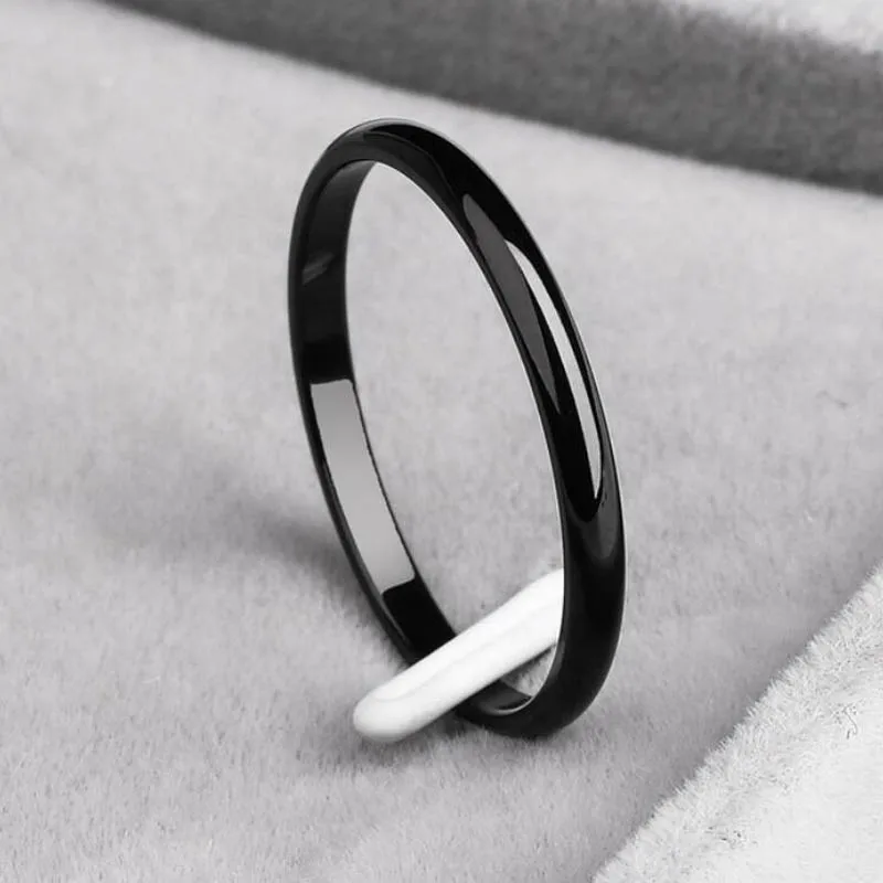 LMNZB Anti-allergy Stainless Steel Gold Color Stackable Smooth Simple Ring Wedding Couples Rings Jewelry for Man and Woman LRJ02
