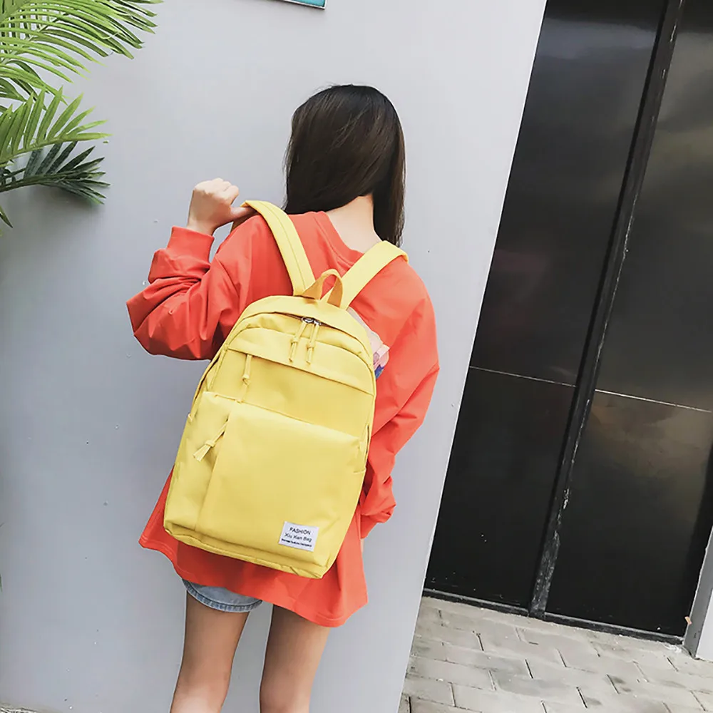 Женский Повседневный нейлоновый рюкзак для пары, простой Универсальный школьный рюкзак в консервативном стиле, школьная сумка, большая емкость, высокое качество