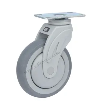 

2PCS EDL 5 Inch Medical Casters Wheels 145Kg TPR Wheels Castors Full Plastic Swivel Roller for Hospital bed Casters Wheels