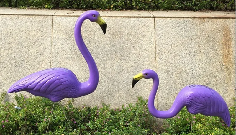 2 пары пластиковые яркие Фламинго украшения сада фонтан, двор и газон art Украшение свадебной церемонии 4 цвета