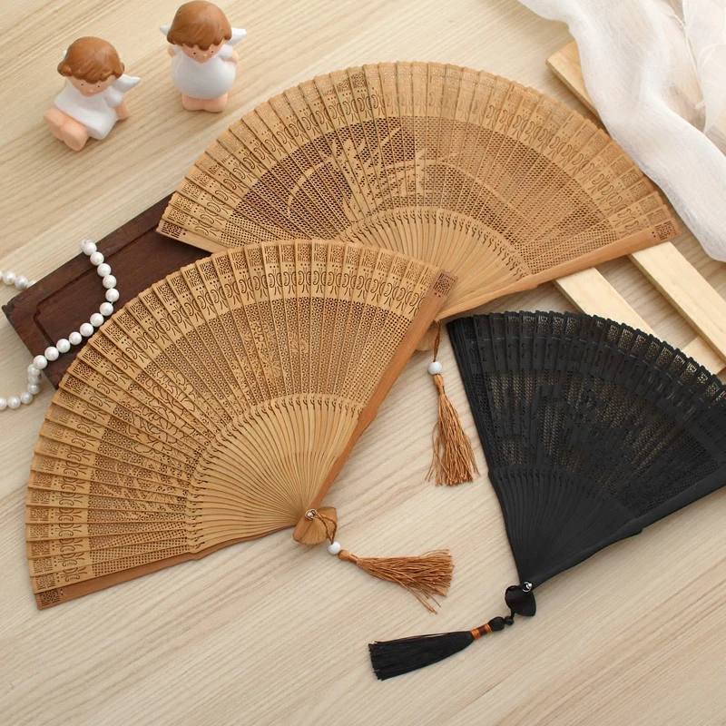 Handmade female fan carving Antique classical folding fan Creative Gift