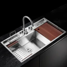 304 ручная одинарная чаша из нержавеющей стали 8848 ручная вытяжка тазиков Сгущает сцену зрителей кухонная раковина с краном