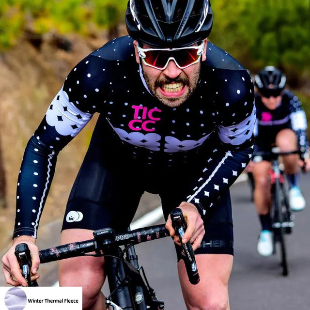 best quality Men's Cycling Jersey Long Sleeve thermal fleece for cool