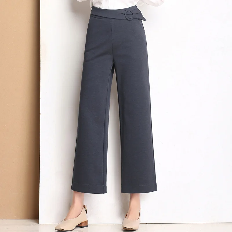 New 2 colors sexy high waist ninth pants bow elastic waist loose women's casual pants