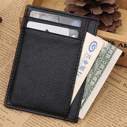 

Cool Bell Men Full-Grain Leather Wallet Slim  Business ID Credit Card Holder BW7H