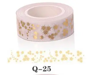 Золотой фольгированный белый васи клейкая лента DIY клейкая маскирующая лента японская васи лента бумажные изделия подарок как инструменты для скрапбукинга - Цвет: 25