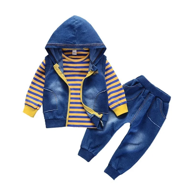 

2018 Autumn Boy Clothes Suits Cartoon Baby Kids Outerwear Hoodie Vest T-shirt Pants 3Pcs Sport Clothing Toddler Tracksuit