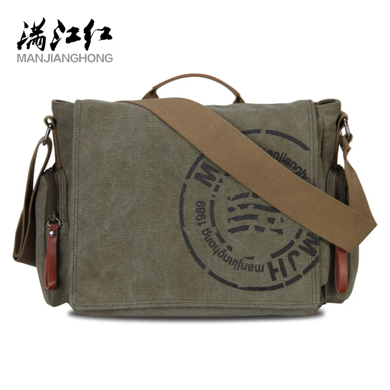 Beste Manjianghong Leisure Canvas mannen Aktetas Tassen Kwaliteit Gegarandeerd Man Schoudertas Mode Business Functionele Messenger Bag