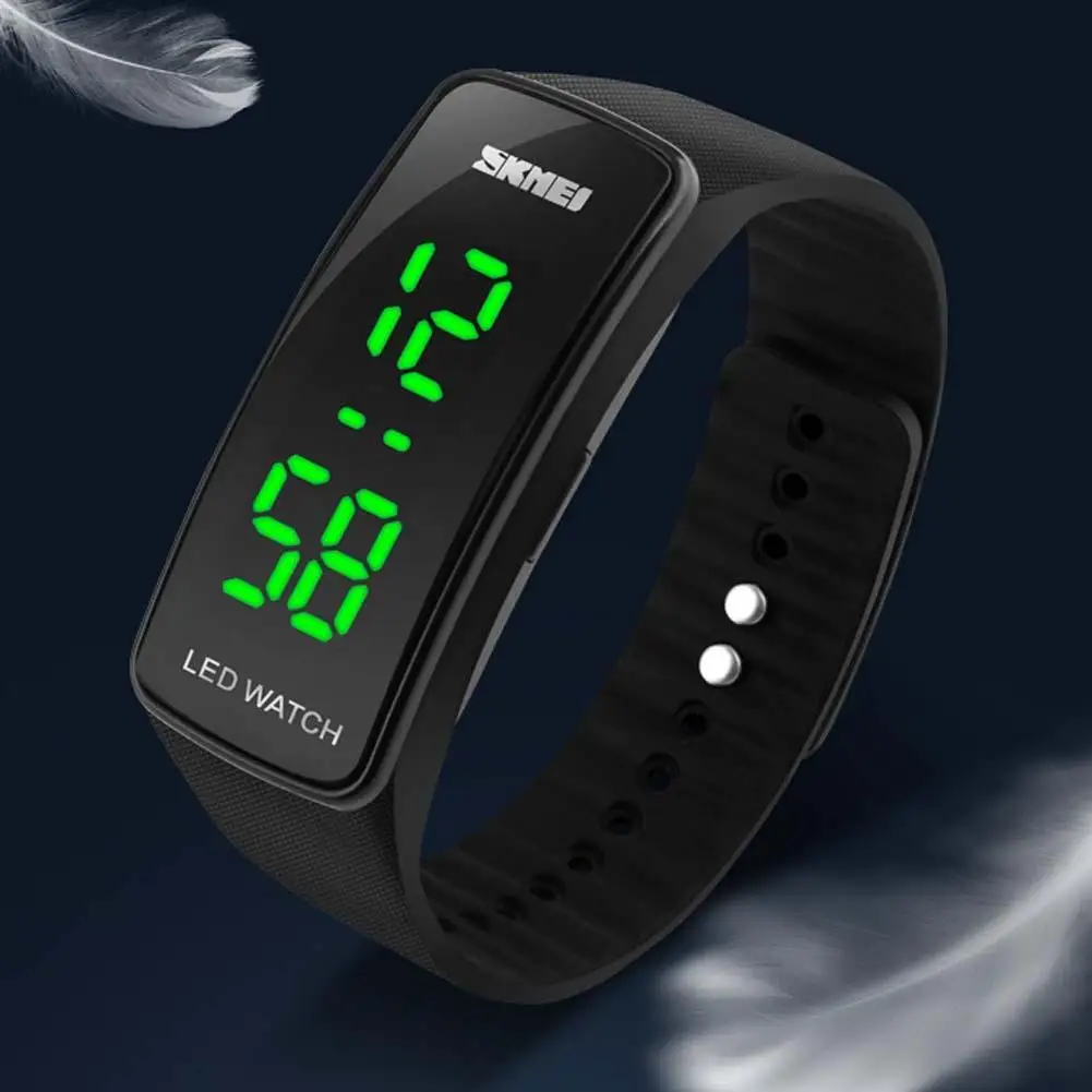 Silicone LED Sport Bracelet Touch Digital Wrist Watch For Women Men's
