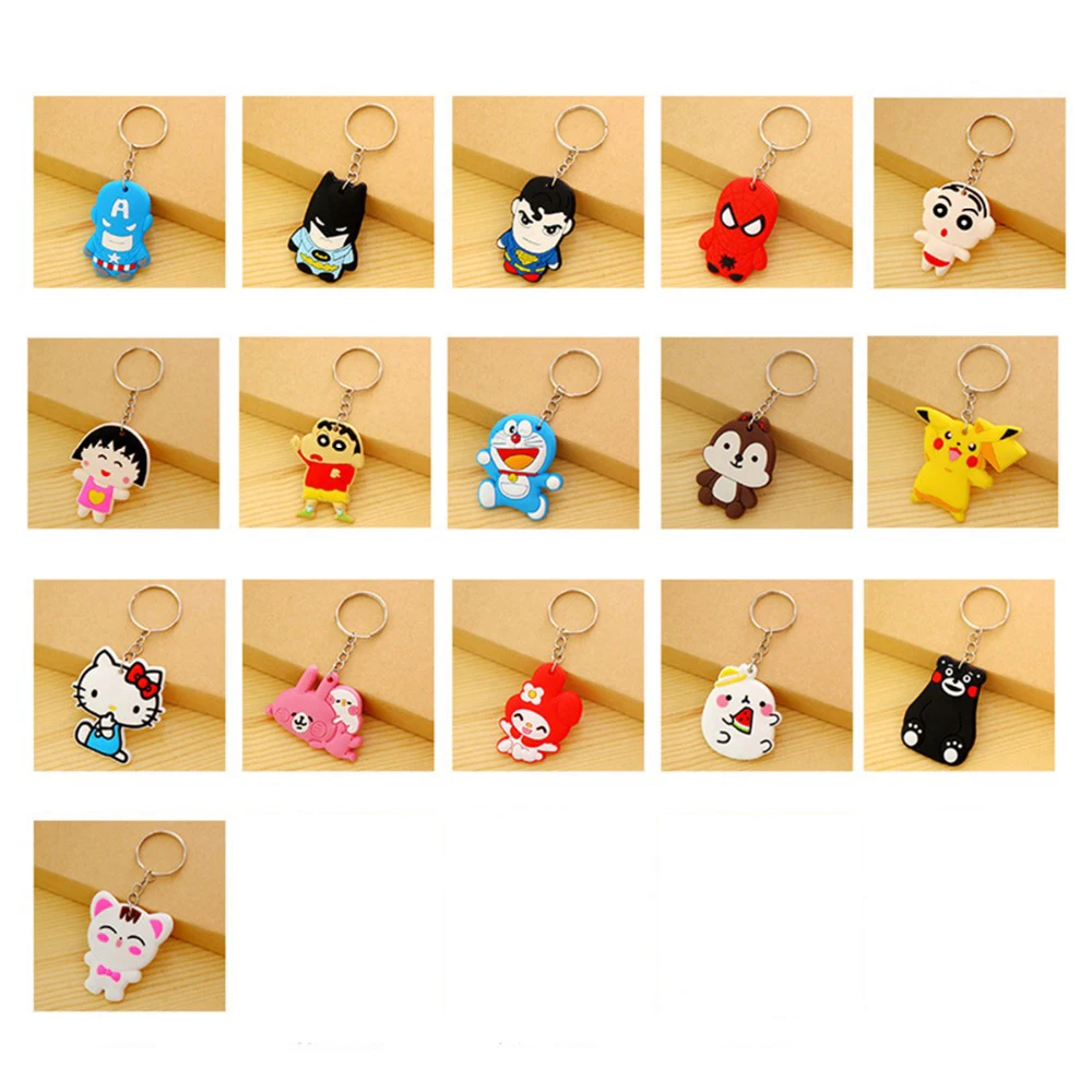 

suti cute Anime Cartoon PVC Keychain Cartoon characters KT key chain keyring bag phone straps chain for women kid Student gift