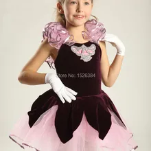 Бархатное балетное платье-пачка с оборками; танцевальный костюм для детей и взрослых; C10