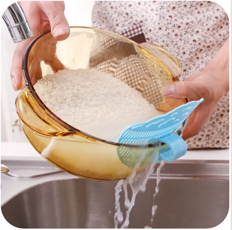 

Smile can clip type cleaning rice washing sieve drainer device strainer cooking tools debris filter kitchen gadget utility
