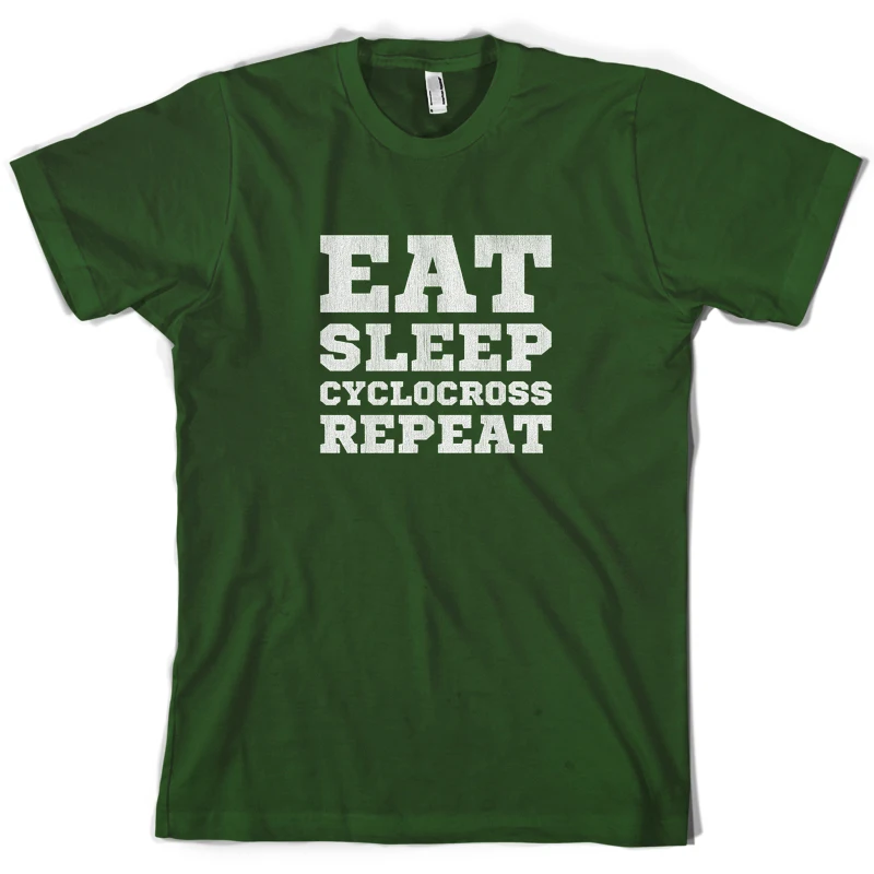 Eat Sleep Cyclocross Repeat Мужская футболка Cyclo cross CyclER 10 цветов уникальная хлопковая с