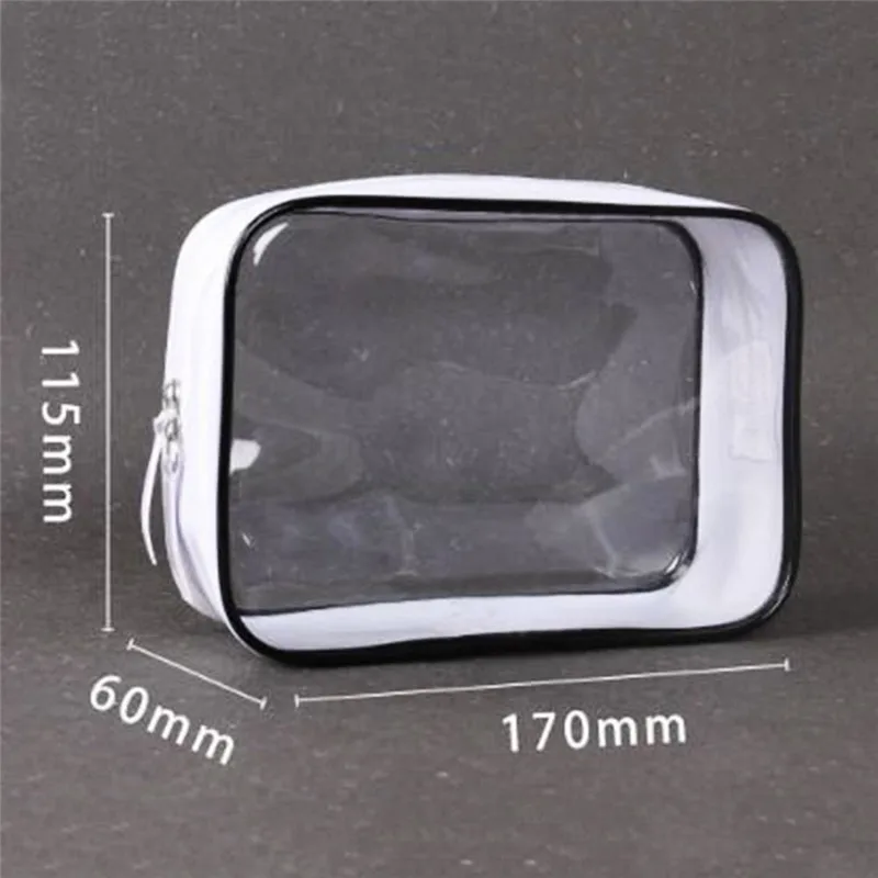 1 Pcs سميكة شفافة حقيبة مستحضرات تجميل من البلاستيك سحاب عازل للماء السفر حقائب مكياج المنظم المحمولة كيس غسيل للمرحاض حقائب حالة